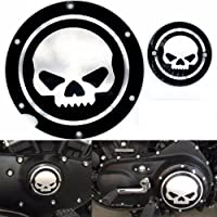 Frenshion Cárter de distribución cráneo izquierdo de la motocicleta Negro embrague Accesorios Derby temporizador para…